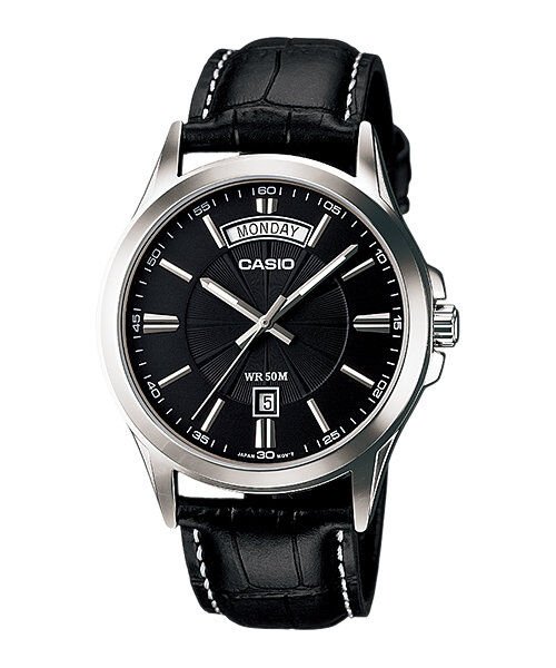 Casio MTP-1381L-1AVDF Quartz Deri Siyah 40 mm Erkek Kol Saati