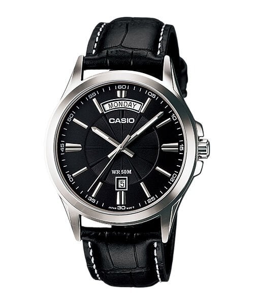 Casio MTP-1381L-1AVDF Quartz Deri Siyah 40 mm Erkek Kol Saati