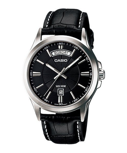 Casio MTP-1381L-1AVDF Quartz Deri Siyah 40 mm Erkek Kol Saati