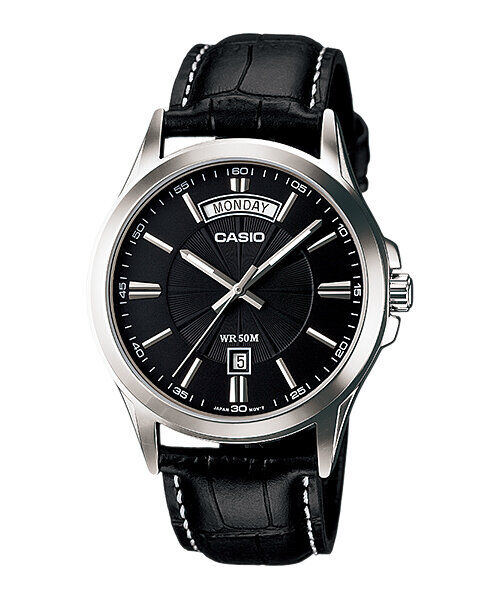Casio MTP-1381L-1AVDF Quartz Deri Siyah 40 mm Erkek Kol Saati