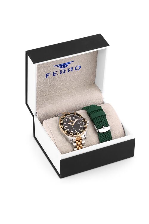 Ferro Rose ve Gümüş Çelik Kordon Erkek Kol Saati F11196DA-E2