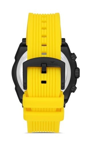 Ferro FM31396D-ZN Quartz Silikon Sarı Siyah Kadran 45 mm Erkek Kol Saati