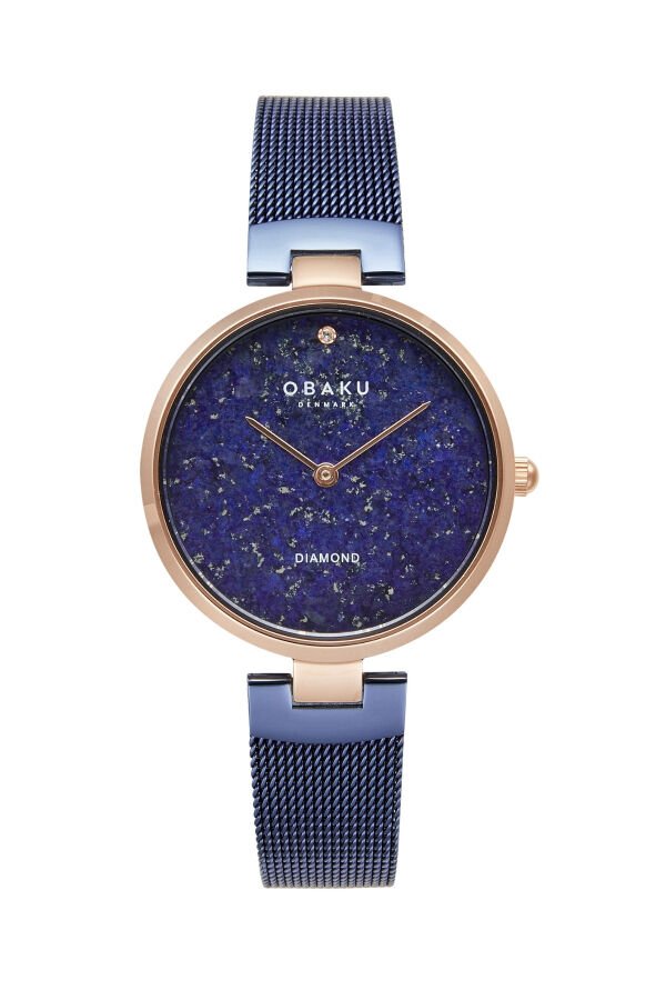 Obaku Denmark V256LHVLML-DLPD Quartz Hasır Lacivert Safir Cam 32 mm Kadın Kol Saati