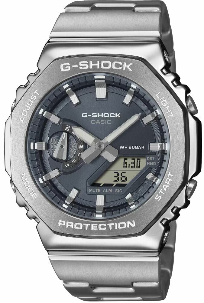 Casio GM-2110D-8ADR Quartz Çelik Gri 20 ATM 44 mm Erkek Kol Saati