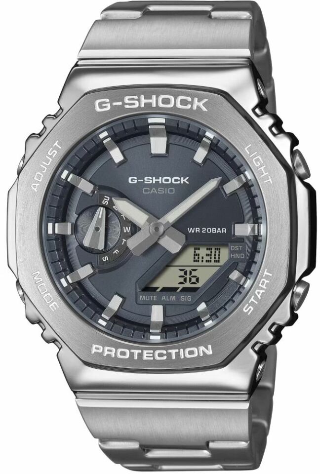 Casio GM-2110D-8ADR Quartz Çelik Gri 20 ATM 44 mm Erkek Kol Saati