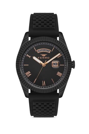 Ferro F11130DA-G Quartz Çift Kordonlu Mineral 3 ATM 41 mm Erkek Kol Saati