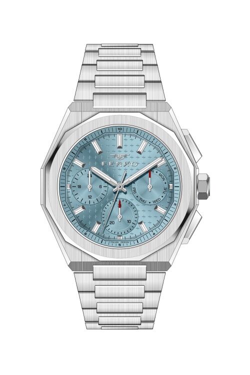 Ferro Gümüş Çelik Kordon Erkek Kol Saati FM43013A-A15 Tüm Fonksiyonlar Aktif 3 ATM Su Geçirmez