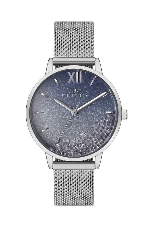 Ferro 32 mm Gümüş Hasır Kordon Kadın Kol Saati F21934C-A3 F21934C-A3