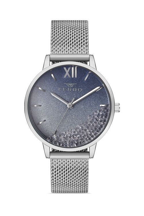 Ferro 32 mm Gümüş Hasır Kordon Kadın Kol Saati F21934C-A3 F21934C-A3