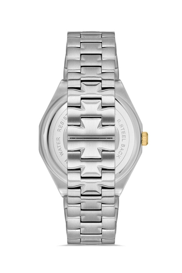 Ferro Sarı ve Gümüş Çelik Kordon Erkek Kol Saati FM43015A-A Tüm Fonksiyonlar Aktif 3 ATM Su Geçirmez