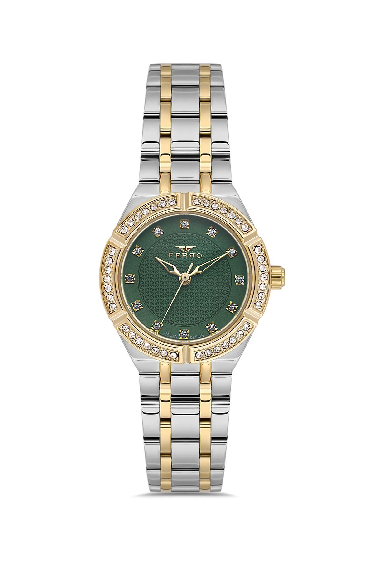 Ferro Sarı ve Gümüş Çelik Kordon Kadın Kol Saati FL21610AWT-D6 3ATM Su Geçirmez 2 Yıl Garantili