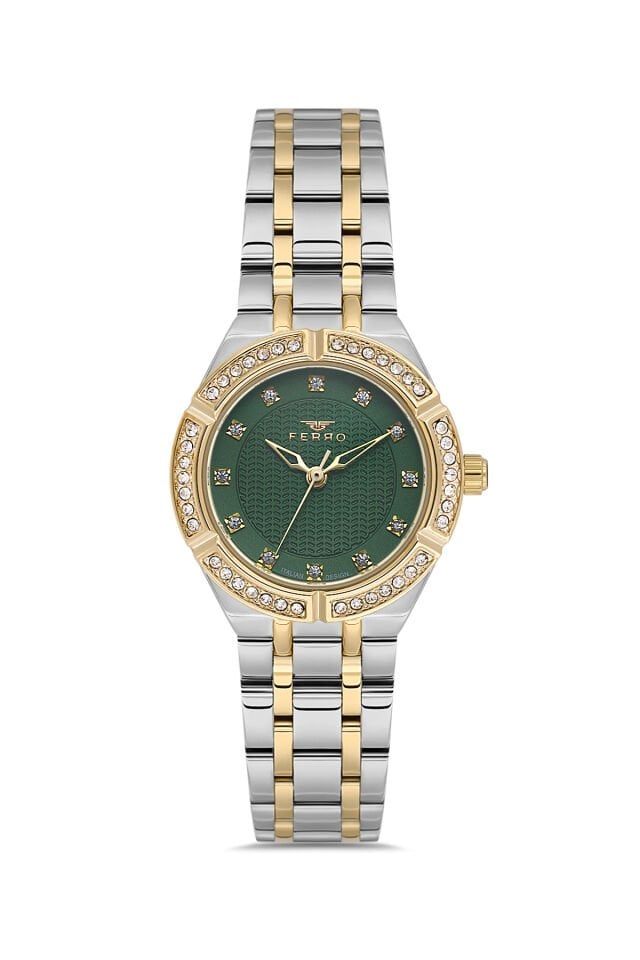 Ferro Sarı ve Gümüş Çelik Kordon Kadın Kol Saati FL21610AWT-D6 3ATM Su Geçirmez 2 Yıl Garantili