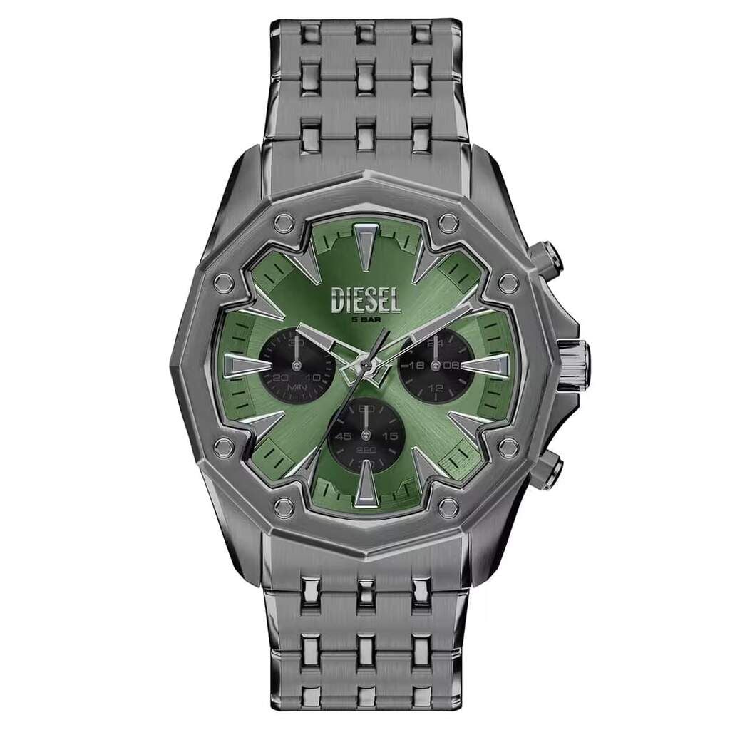 Diesel DZ4711 Quartz Çelik Füme Yeşil Kadran 46 mm Erkek Kol Saati