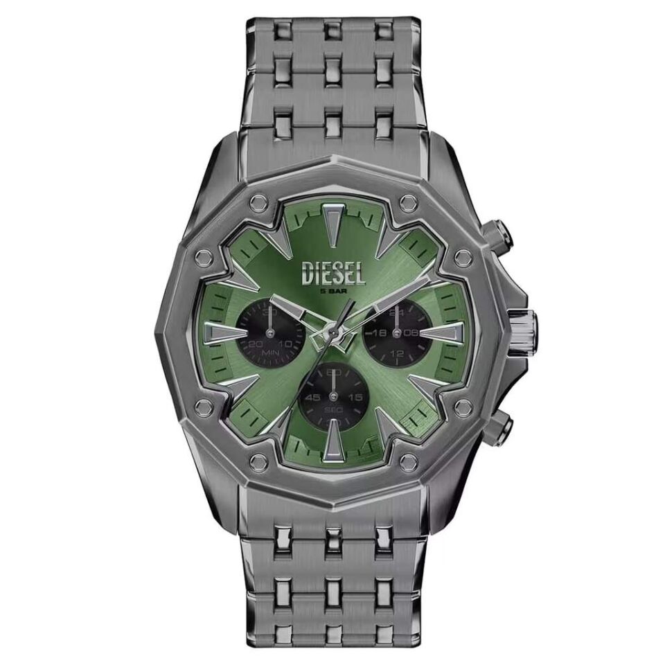 Diesel DZ4711 Quartz Çelik Füme Yeşil Kadran 46 mm Erkek Kol Saati