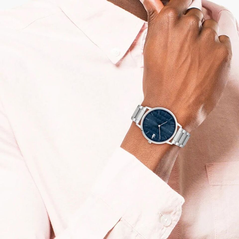 Lacoste LAC2011305 Quartz Çelik Gri Mavi Kadran 40 mm Erkek Kol Saati