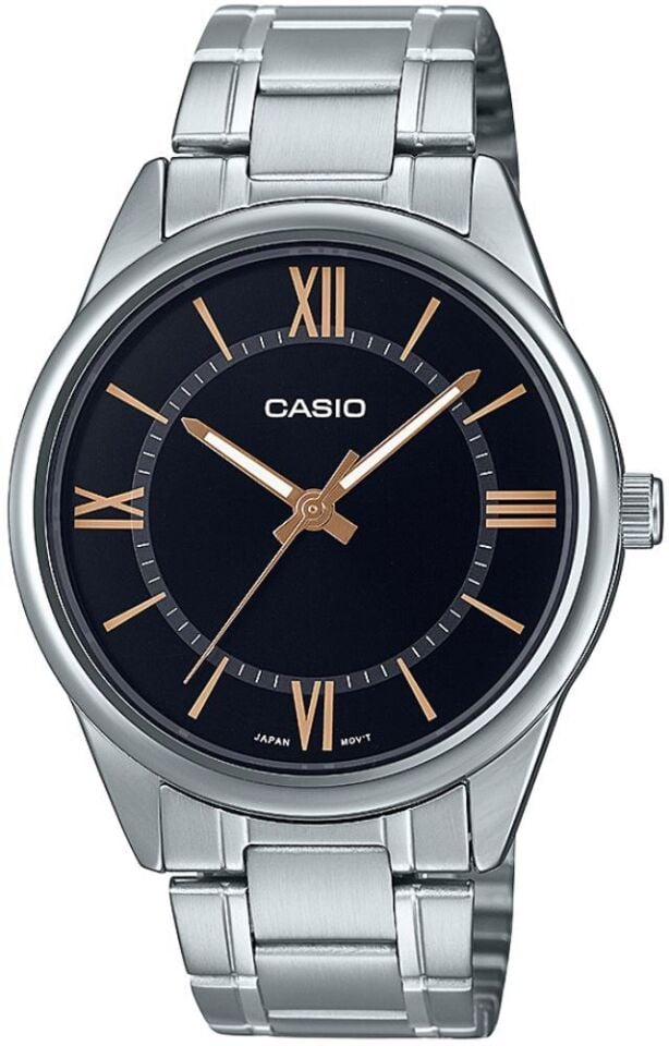 Casio MTP-V005D-1B5UDF Quartz Çelik Gri Siyah Kadran 40 mm Erkek Kol Saati