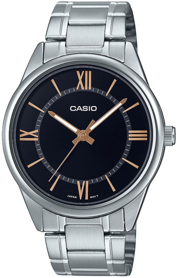 Casio MTP-V005D-1B5UDF Quartz Çelik Gri Siyah Kadran 40 mm Erkek Kol Saati