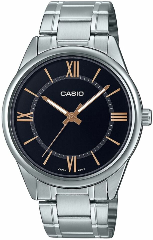 Casio MTP-V005D-1B5UDF Quartz Çelik Gri Siyah Kadran 40 mm Erkek Kol Saati