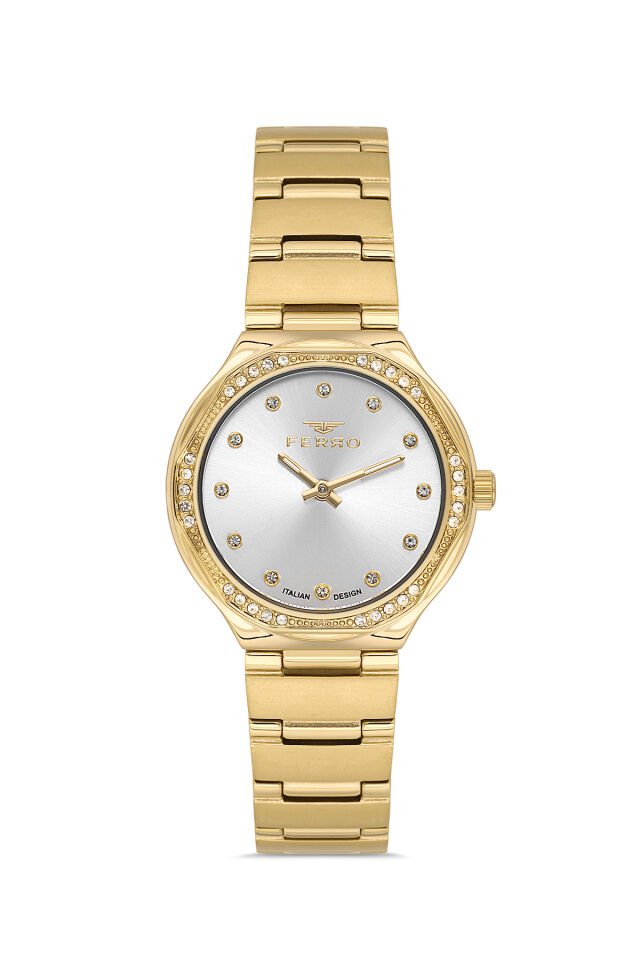 Ferro FL40140A-B Quartz Çelik Altın Rengi 31 mm Kadın Kol Saati