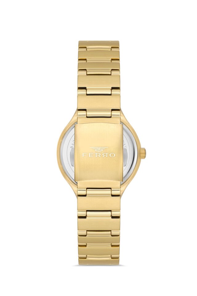 Ferro FL40140A-B Quartz Çelik Altın Rengi 31 mm Kadın Kol Saati