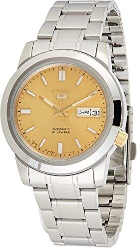 Seiko 5 Japan SNKK13J1 Otomatik Çelik Gri Sarı Kadran 37 mm Erkek Kol Saati