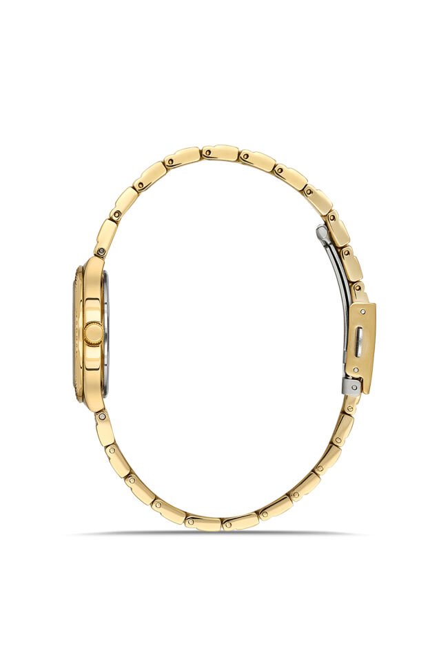 Ferro FL40140A-B6 Quartz Çelik Altın Rengi Yeşil Kadran 31 mm Kadın Kol Saati