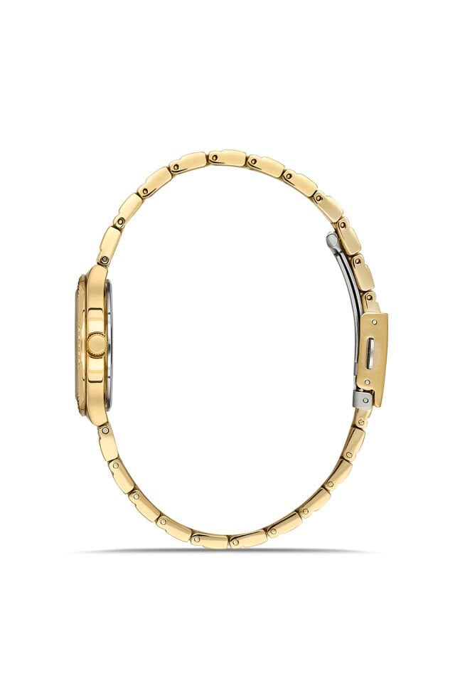 Ferro FL40140A-B6 Quartz Çelik Altın Rengi Yeşil Kadran 31 mm Kadın Kol Saati