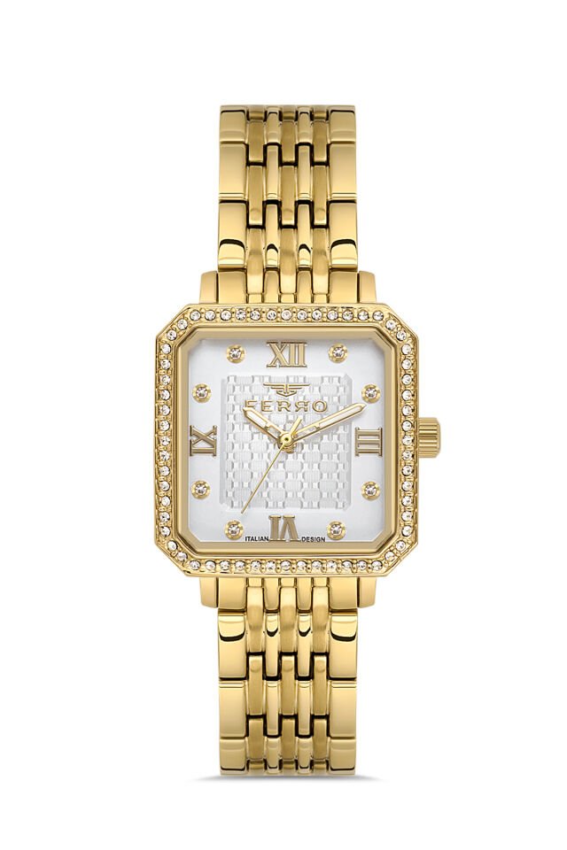 Ferro FL40142A-B Quartz Çelik Altın Rengi 26 mm Kadın Kol Saati