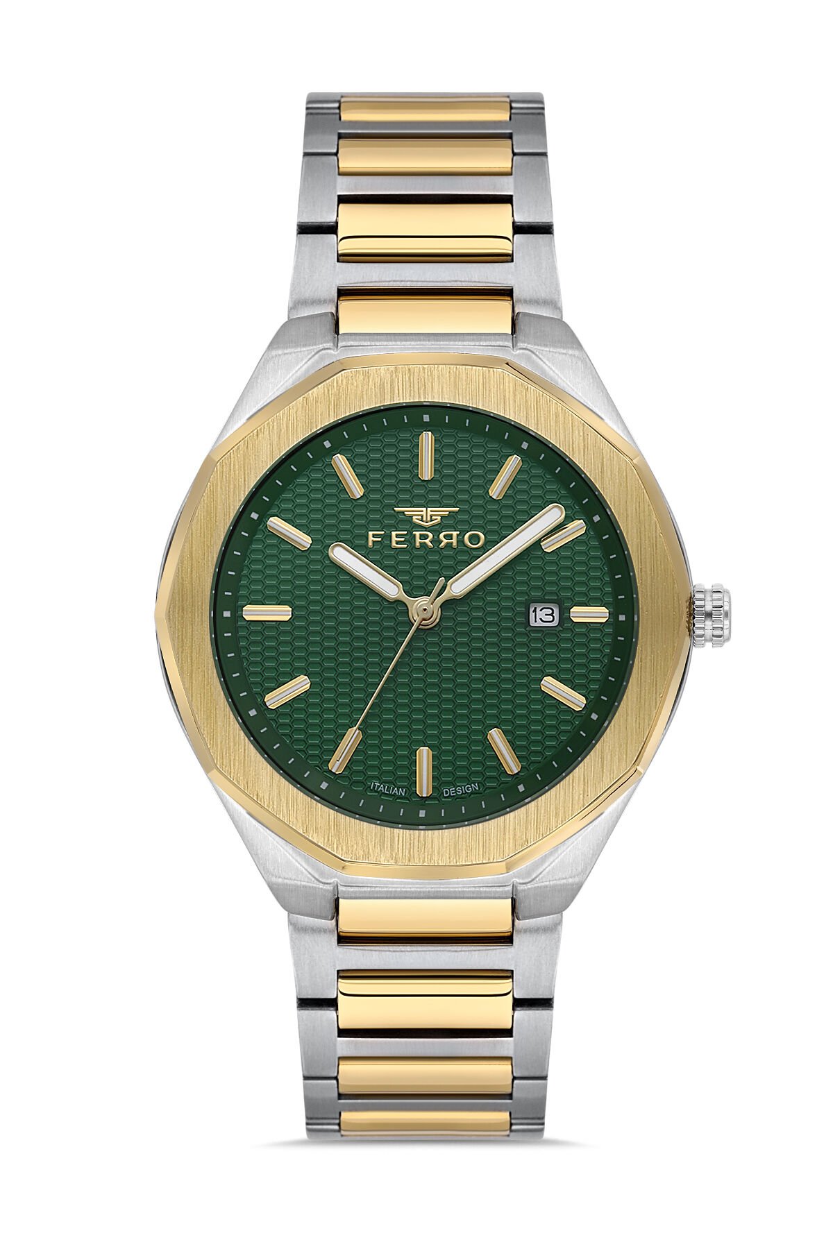 Ferro Sarı ve Gümüş Çelik Kordon Erkek Kol Saati F11535A-D6 3ATM Su Geçirmez 2 Yıl Garantili