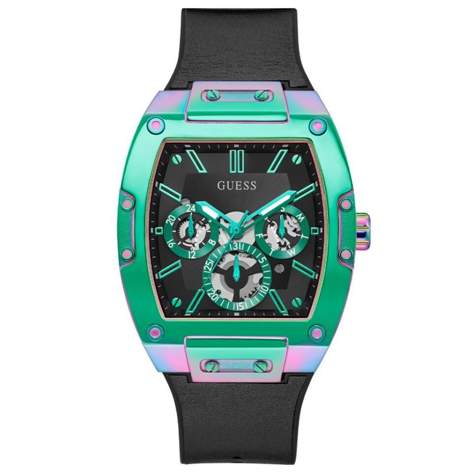 Guess GUGW0202G5 43 mm Siyah Silikon Kordon Erkek Kol Saati