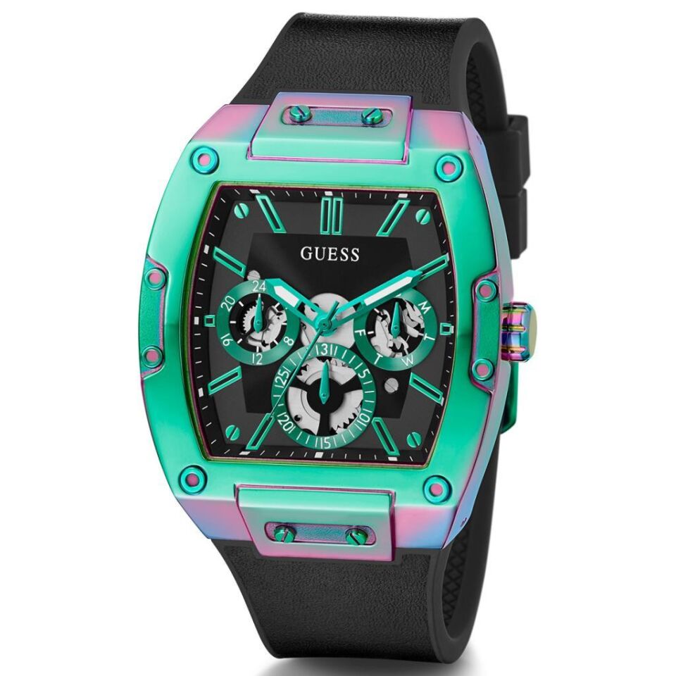 Guess GUGW0202G5 43 mm Siyah Silikon Kordon Erkek Kol Saati