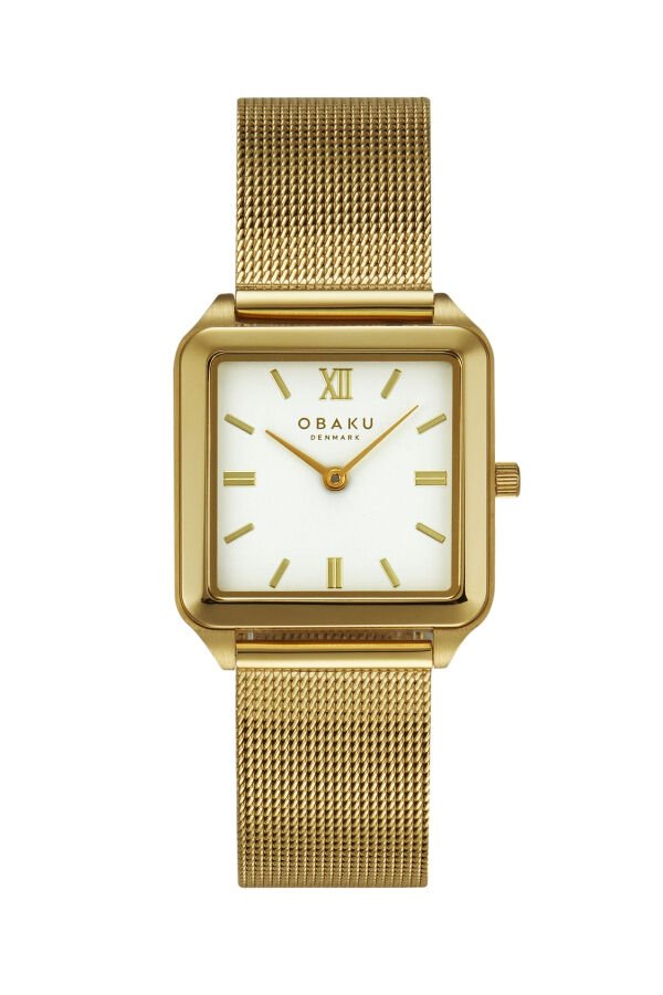 Obaku Denmark V309LXGWMG Quartz Hasır Altın Rengi Safir Cam 26 mm Kadın Kol Saati