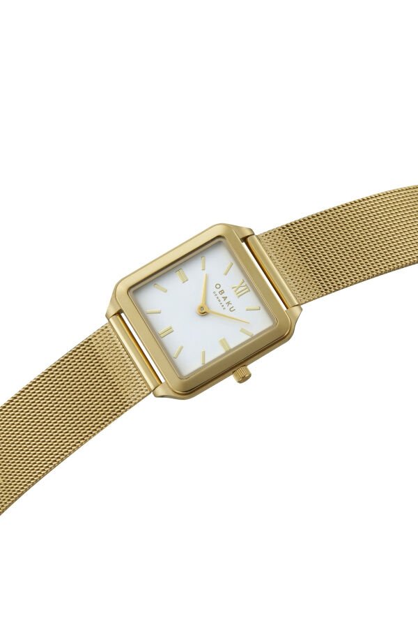 Obaku Denmark V309LXGWMG Quartz Hasır Altın Rengi Safir Cam 26 mm Kadın Kol Saati