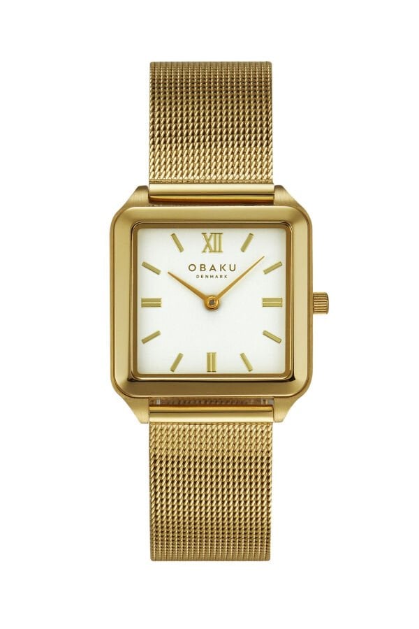 Obaku Denmark V309LXGWMG Quartz Hasır Altın Rengi Safir Cam 26 mm Kadın Kol Saati