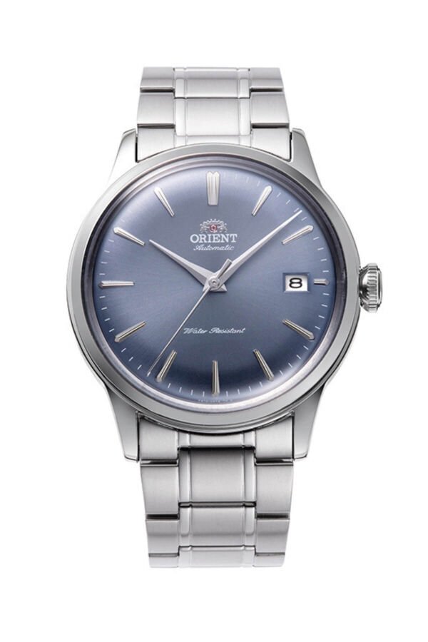 Orient Bambino Kurmalı Otomatik Çelik Gri Mavi Kadran Kristal Cam 38 mm Erkek Kol Saati