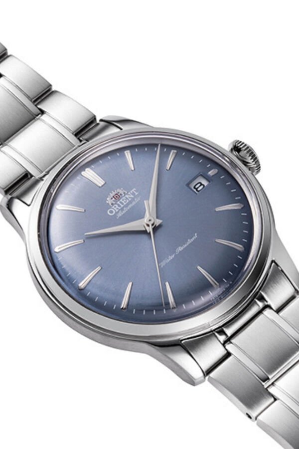 Orient Bambino Kurmalı Otomatik Çelik Gri Mavi Kadran Kristal Cam 38 mm Erkek Kol Saati