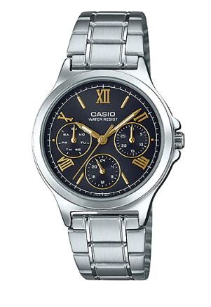 Casio LTP-V300D-1A2UDF Quartz Çelik Gri Siyah Kadran 33 mm Kadın Kol Saati