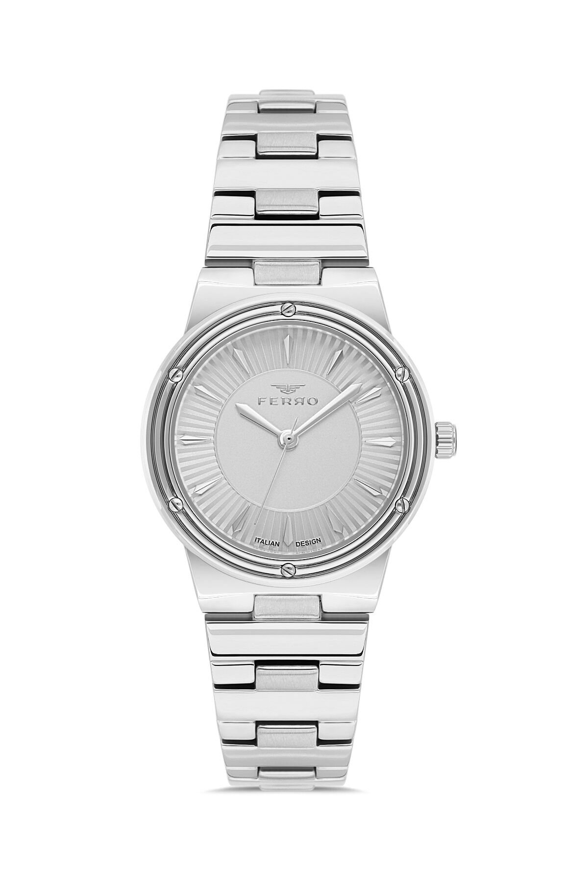 Ferro Gümüş Çelik Kordon Kadın Kol Saati FL21586AWT-A 3ATM Su Geçirmez 2 Yıl Garantili HediyePaketli