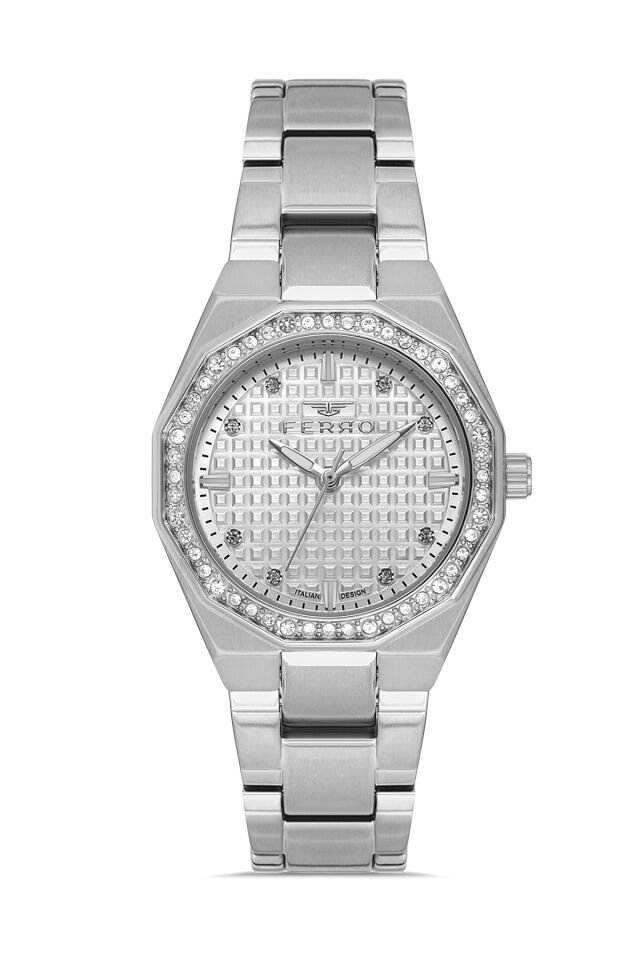 Ferro Gümüş Çelik Kordon Kadın Kol Saati FL40134A-A 3ATM Su Geçirmez 2 Yıl Garantili HediyePaketli