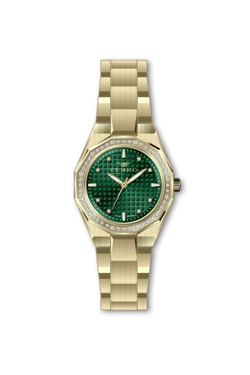 Ferro Sarı Çelik Kordon Kadın Kol Saati FL40134A-B6 3ATM Su Geçirmez 2 Yıl Garantili HediyePaketli