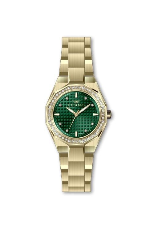 Ferro Sarı Çelik Kordon Kadın Kol Saati FL40134A-B6 3ATM Su Geçirmez 2 Yıl Garantili HediyePaketli