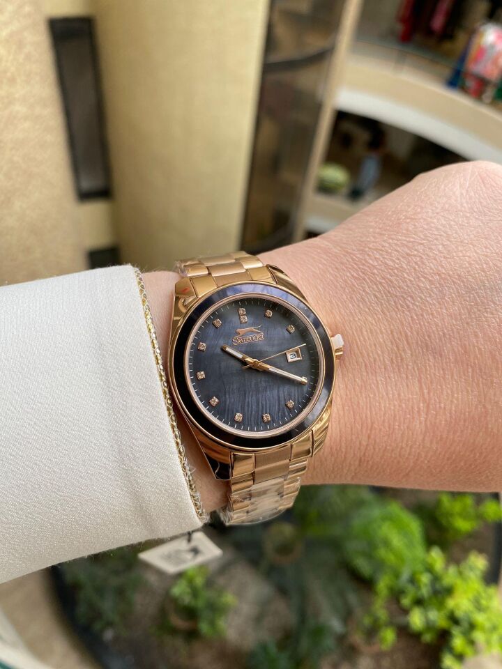 Slazenger SL.09.2142.3.04 Çelik Rose Gold Füme Kadran 34 mm Kadın Kol Saati