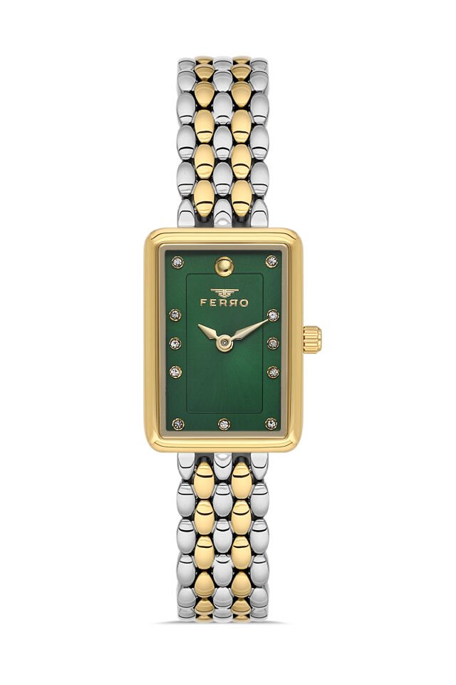 Ferro Sarı ve Gümüş Çelik Kordon Kadın Kol Saati FL21511A-D6 3 ATM Su Geçirmez 2 Yıl Garantili