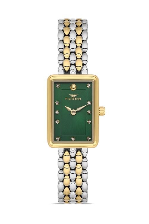 Ferro Sarı ve Gümüş Çelik Kordon Kadın Kol Saati FL21511A-D6 3 ATM Su Geçirmez 2 Yıl Garantili