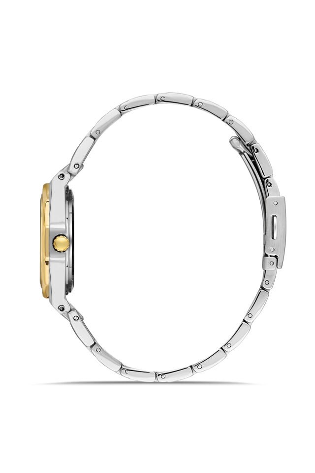 Ferro Sarı ve Gümüş Çelik Kordon Kadın Kol Saati FL40134A-D6 3ATM Su Geçirmez 2 Yıl Garantili