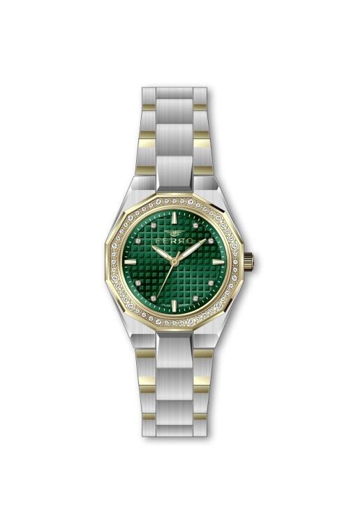 Ferro Sarı ve Gümüş Çelik Kordon Kadın Kol Saati FL40134A-D6 3ATM Su Geçirmez 2 Yıl Garantili