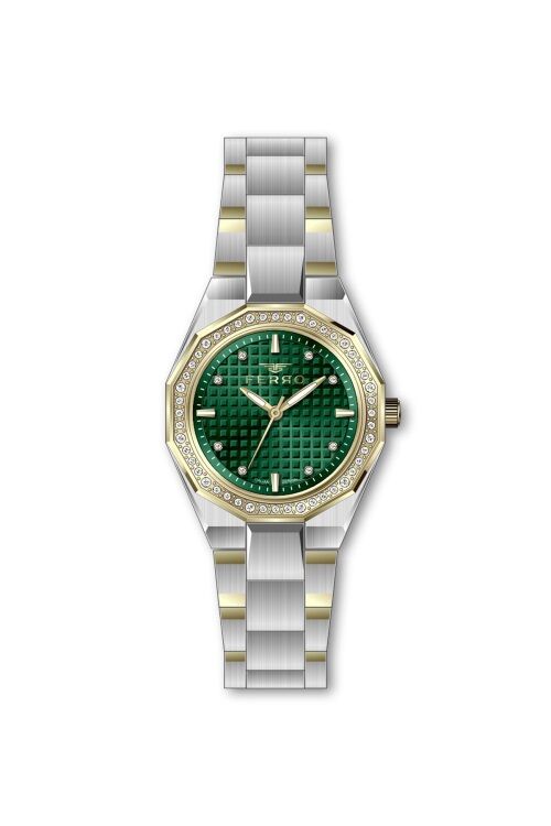 Ferro Sarı ve Gümüş Çelik Kordon Kadın Kol Saati FL40134A-D6 3ATM Su Geçirmez 2 Yıl Garantili