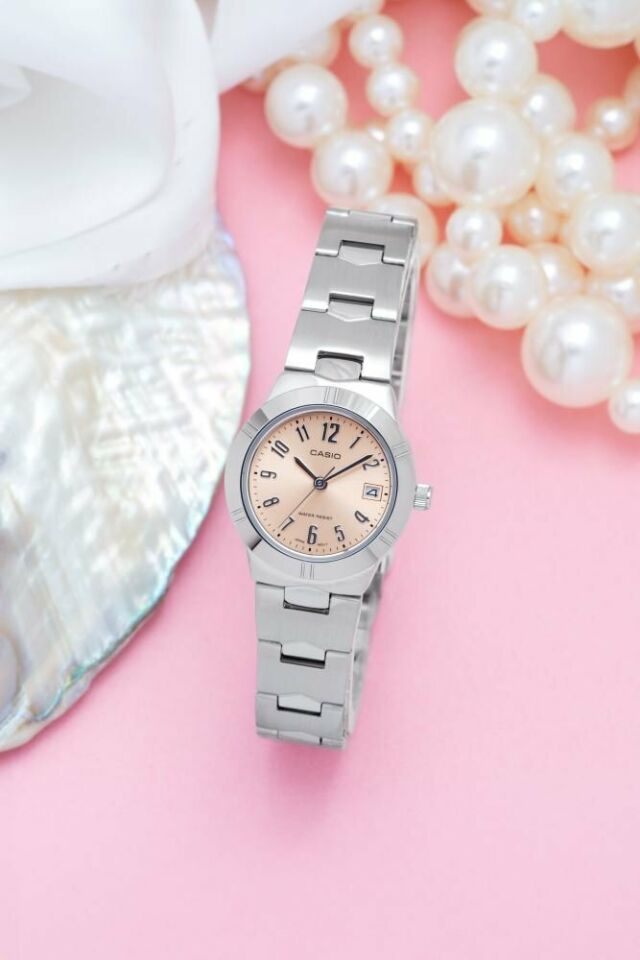 Casio LTP-1241D-4A3DF Quartz Çelik Gri Pembe Kadran 25 mm Kadın Kol Saati
