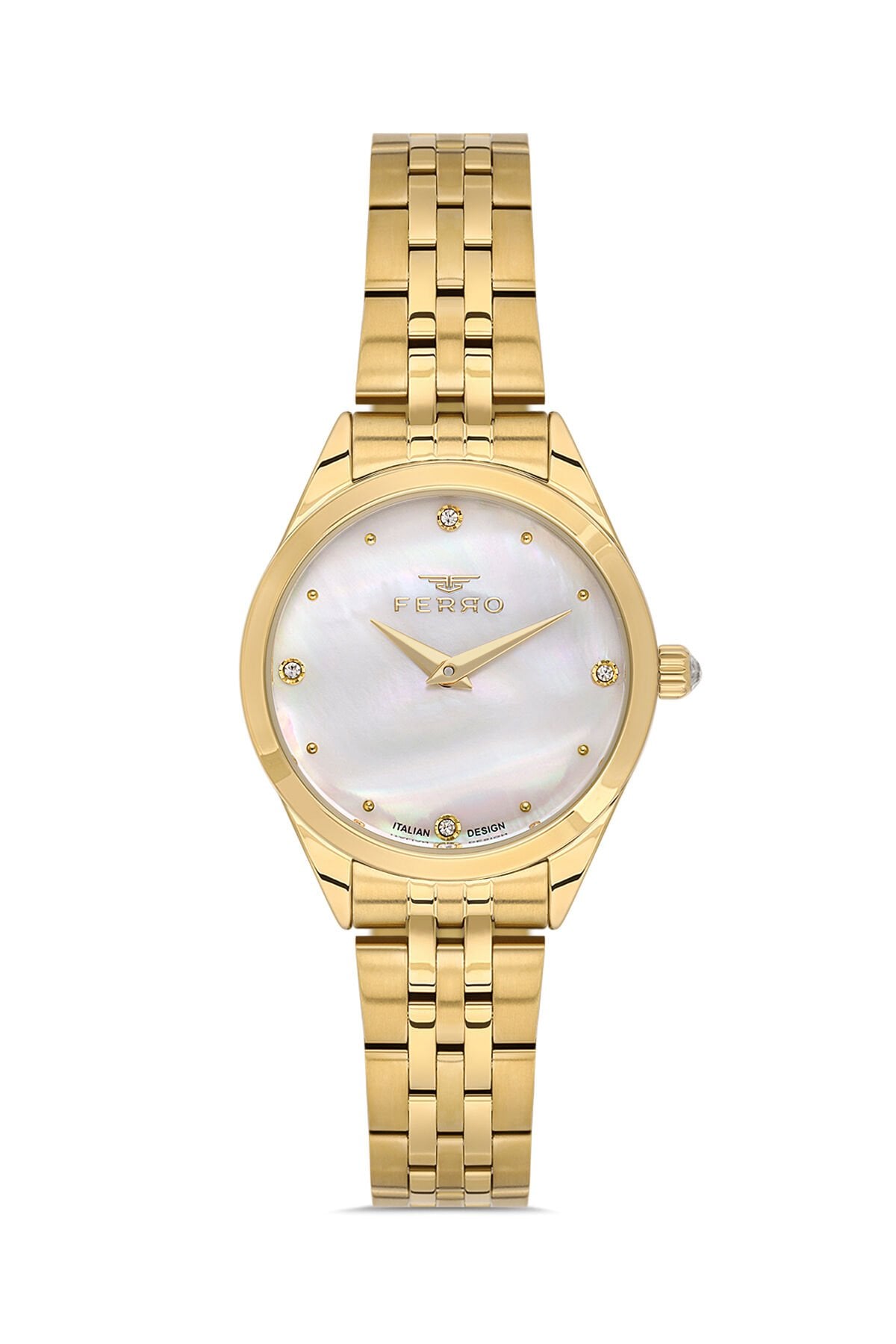 Ferro FL40141A-B Quartz Altın Rengi Çelik 30 mm Kadın Kol Saati