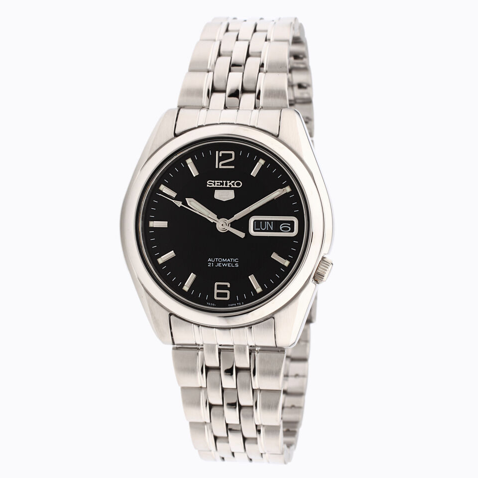 Seiko 5 SNK393K1 Otomatik Çelik Gri Siyah Kadran 39 mm Erkek Kol Saati